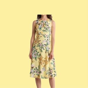London Times Floral Yellow Dress